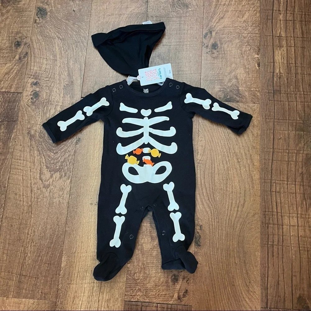 Nwt baby Halloween 2 two piece outfit w/hat black multicolor 3 months 9 months